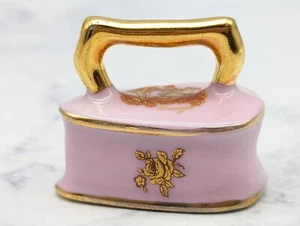 Limoges coppia corteggiamento ferro rosa miniatura casa delle bambole accessorio - Foto 1 di 7