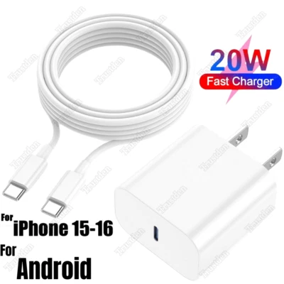 USB-C to USB-C Cord Type C Fast Charger Adapter For iPhone 16 15 iPadPro Samsung - Image 1 of 4