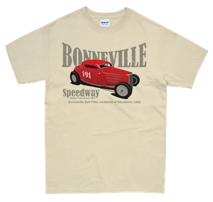 Bonneville Speedway Hotrod T-Shirt Saltflat Racer Classic Ford Coupe Sand S-4XL - Bild 1 von 1
