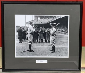 Splendida foto incorniciata Babe Ruth con Lou Gehrig YANKEES LE 11x14 @ Shibe Pk /5000 - Foto 1 di 2
