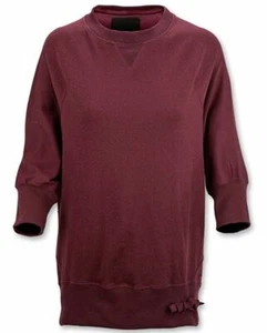 $65 Volcom Willow Pullover Fleece Tunic Sz S, M NWT Port Color Top Bow at Hem - Picture 1 of 10