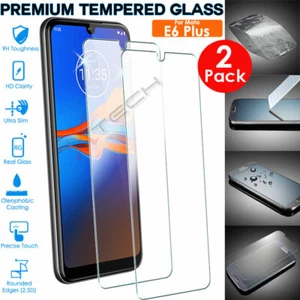 2x Genuine TEMPERED GLASS Screen Protector Cover for Motorola Moto E6 Plus - Picture 1 of 2