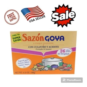 Sazon Goya with coriander and annatto, 6.33 Oz Culantro Y Achiote( 36 Packets ) - Picture 1 of 3