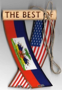 Rear view mirror car flags Haiti and USA Haitian unity flagz for inside the car - Picture 1 of 8