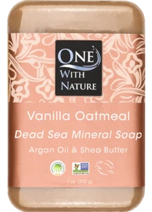 One With Nature Dead Sea Minerals Vanilla Oatmeal Milled Bar Soap 7 oz 12 Pack - Picture 1 of 2