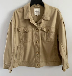Chaqueta cargo Madewell caqui bolsillos cortos abotonados para mujer talla M - Imagen 1 de 5