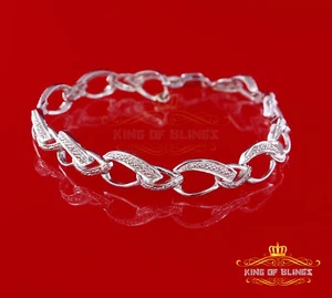 Brazalete de plata 925 blanco 0,20 quilates diamantes reales estilo elegante para hombre/mujer talla 7"" - Imagen 1 de 9