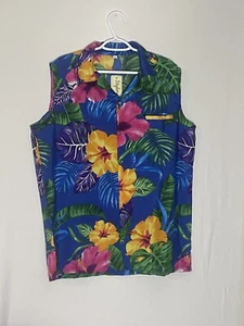 Camisa hawaiana Stylore unisex sin mangas cuello de hibisco grande - Imagen 1 de 6