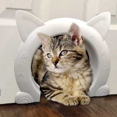 Puerta para gato para puerta interior, caja de arena oculta para mascotas puerta para mascotas para gatos de hasta 25 lb... Foto 1 de 4