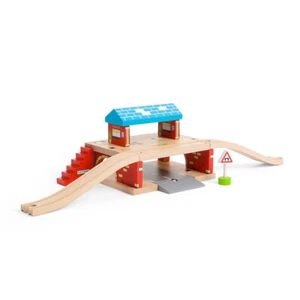 Bigjigs Rail Overground Station Wooden Train Shed For 3 4 5 Year Olds - Afbeelding 1 van 7