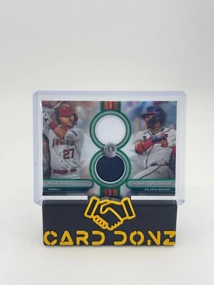 2024 Topps Tribute Mike Trout Ronald Acuna Jr Green Tribute Dual Relic /99 - Image 1 of 2
