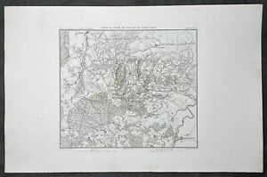 1835 M J Thiers Large Antique Map of The Battle of Hohenlinden in 1800, Napoleon