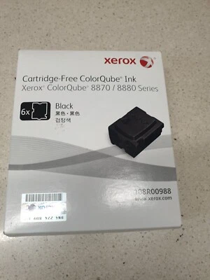 Genuine Xerox 108R00988 Black Ink for ColorQube 8870 / 8880 6 Pack Brand New - Image 1 of 3