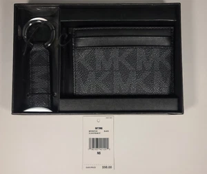 Michael Kors MK Logo Mens Credit Card Case Holder Wallet W/ Key Chain 86F2SGFD1B - Picture 1 of 4