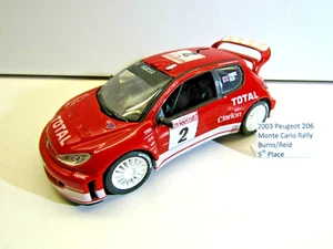 Altaya 1:43 Scale Die-cast Model 2003 Peugeot 206 Monte Carlo Burns / Reid 5th - Picture 1 of 5