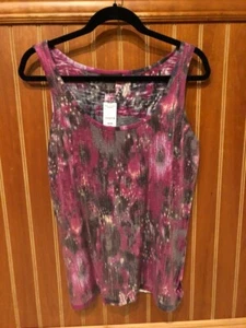 $140 Elliott Lauren Women's Multicolor Sleeveless Layering Tank Shirt Size Large - Picture 1 of 5