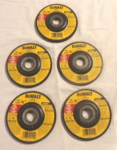 5-COUNT DEWALT DW4514, 4-1/2" X 1/4" X 7/8" METAL GRINDING WHEELS, NEW FREE SHIP - Picture 1 of 6
