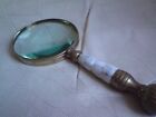  Vintage Magnifying Glass Mother of Pearl Brass Handle Map,24 cms Approx,