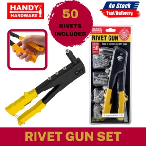 Heavy Duty Riveter Gun Kit 200 Pcs Revits Hand Riveter Set Gutter Value Set - Picture 1 of 12