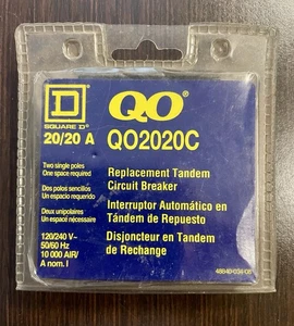 Square D Schneider Electric QO2020C 20/20A QO Tandem Circuit Breaker **FREE SHIP - Picture 1 of 2