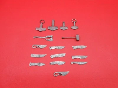 Beautifully Made Damascus Steel Small Key Chain Articles Use As Gift 16 Psc W138 - Image 1 of 4