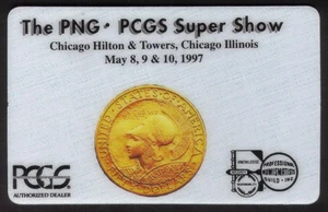 5m PNG - PCGS Super Show Chicago (05/97): $50. Pan-Pac Gold Coin Phone Card - Picture 1 of 2