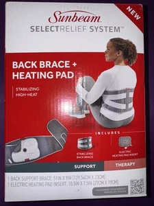 Sunbeam Back Brace + pad riscaldante Select Relief System pacchetto terapia schiena - Foto 1 di 9