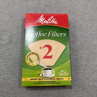 Filtros de café Melitta 40 unidades número 2 marrón natural súper premium Foto 1 de 2