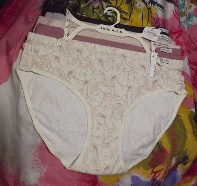 5 NOVAS CALCINHAS ANNE KLEIN AK18774XE PLUS SIZE ALGODÃO MACIO E RESPIRÁVEL 1X - Imagem 1 de 2