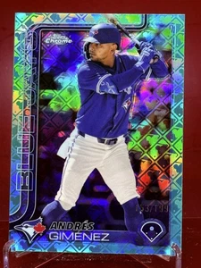 2025 Topps Chrome Logofractor Andrés Giménez #70 Aqua Refractor Blue Jays /199 - Picture 1 of 2