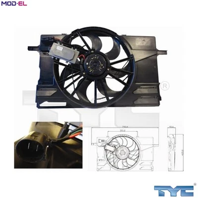 FAN ENGINE COOLING 838-0007 FOR VOLVO V50 C30 C70/II/Convertible S40 1.8L 4cyl - Image 1 of 4