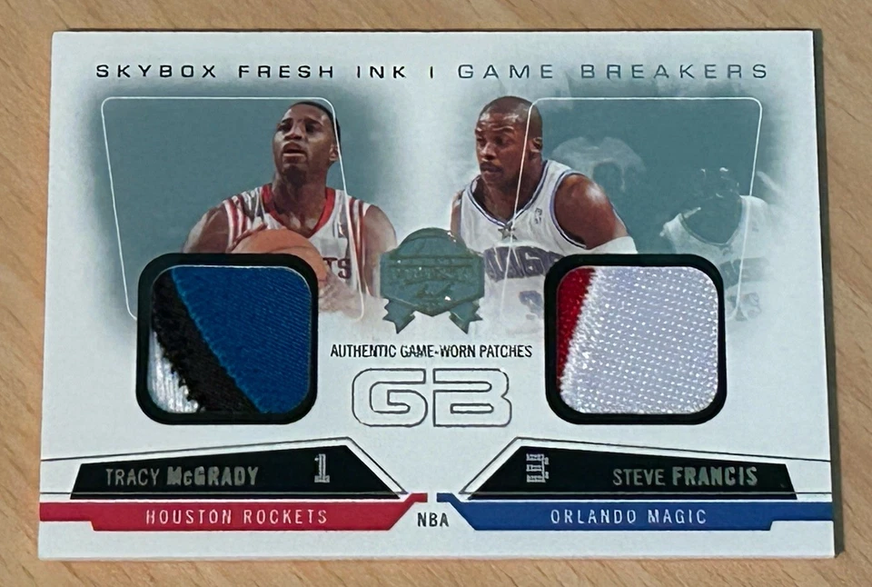 2004-05 Skybox Fresh Ink Tracy McGrady/Steve Francis Game Breakers Dual Patch! - Image 1 of 2