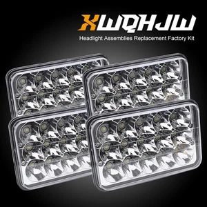 DOT 4x 4X6" LED Halo Angel Eye H4 Headlight Crystal Clear Sealed Headlamp Bulbs - Picture 1 of 12