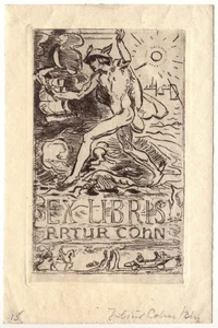 JULIUS COHN (Rabbiner): Exlibris für Artur Cohn, Merkur - Imagen 1 de 1