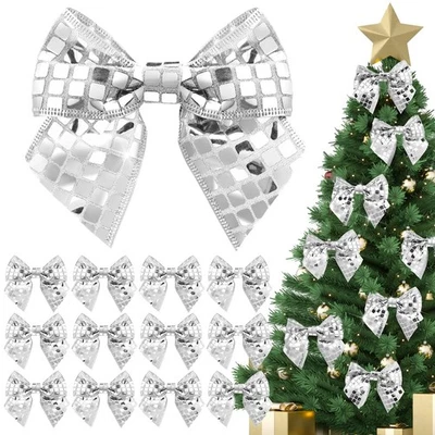 12 Piezas Discoteca 5 Pulgadas Navidad Arco Decoraciones Plata Espejo Cinta Lentejuelas Arco... Foto 1 de 4