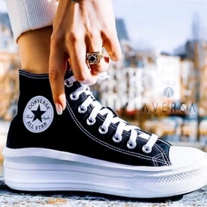 NUOVE SNEAKERS CONVERSE Chuck Taylor All Star HIGH TOP Move Platform NERE taglia 8 - Foto 1 di 11