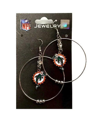 Miami Dolphins  2 Inch Hoop Earrings Cover