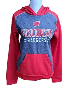 Sudadera con Capucha Fanatics Wisconsin Badgers Para Hombre Talla M Rojo Gris Bolsillo Canguro - Imagen 1 de 9