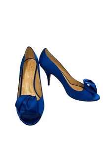 Kate Spade Clarice Abendpump kobaltblau Satin zehenfrei Stilettoabsatz 11 B - Bild 1 von 6
