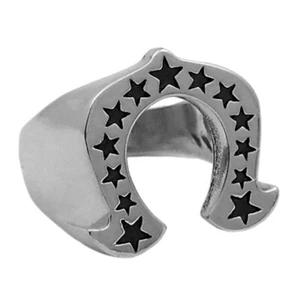 Fashionable Alloy Horseshoe Star Rings Decoration for Western Styles Lovers - Picture 1 of 12