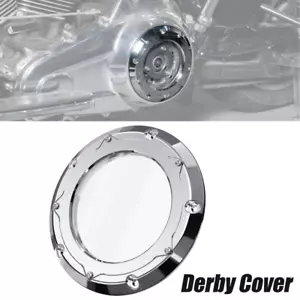 Cubierta Derby cromada ventana transparente para Harley Touring Road Street Electra Glide - Imagen 1 de 11