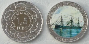 1,5 Euro Spanien 2019 Geschichte der Schifffahrt Panzerfregatte Numancia unz. - Bild 1 von 1