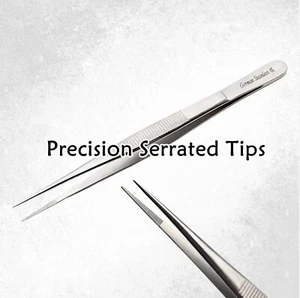 Medical Tisssue Grasping Forceps Lab & Biology Students 6" Straight Point Tips - Picture 1 of 3