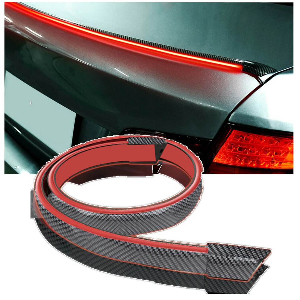 Luz trasera de freno de ajuste de ala de alerón LED 12V 120 cm para coche estilo fibra de carbono Foto 1 de 4