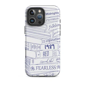 TAYLOR SWIFT ALBUMS BOOK STACK *TOUGH CASE FOR iPhone®* SWIFTIES GIFT CUTE NEW - Picture 1 of 24