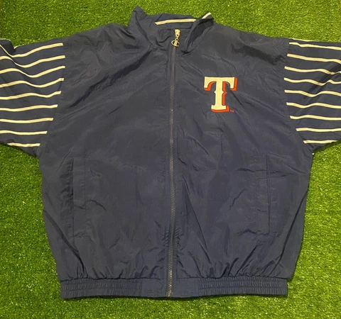 Vintage Champion Texas Rangers full zip windbreaker jacket coat medium 1990s Cover