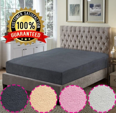 TEDDY BEAR EXTRA DEEP COSY FLEECE FITTED SHEET SHERPA WINTER WARM DOUBLE KING - Image 1 of 4