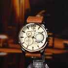 Vintage Men's Quartz Wristwatch Leatheroid Band Watch Analog Business Watches