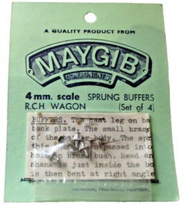 Maygib Components 4mm scale Sprung Buffers R.C.H Wagon Set of 4 w instructions - Picture 1 of 6