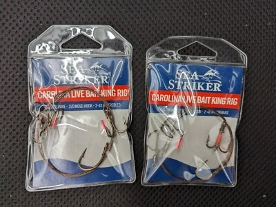2x Sea Striker DLBR Carolina Live Bait King Rig Coated Wire 2/0 Nose Hook - Image 1 of 2